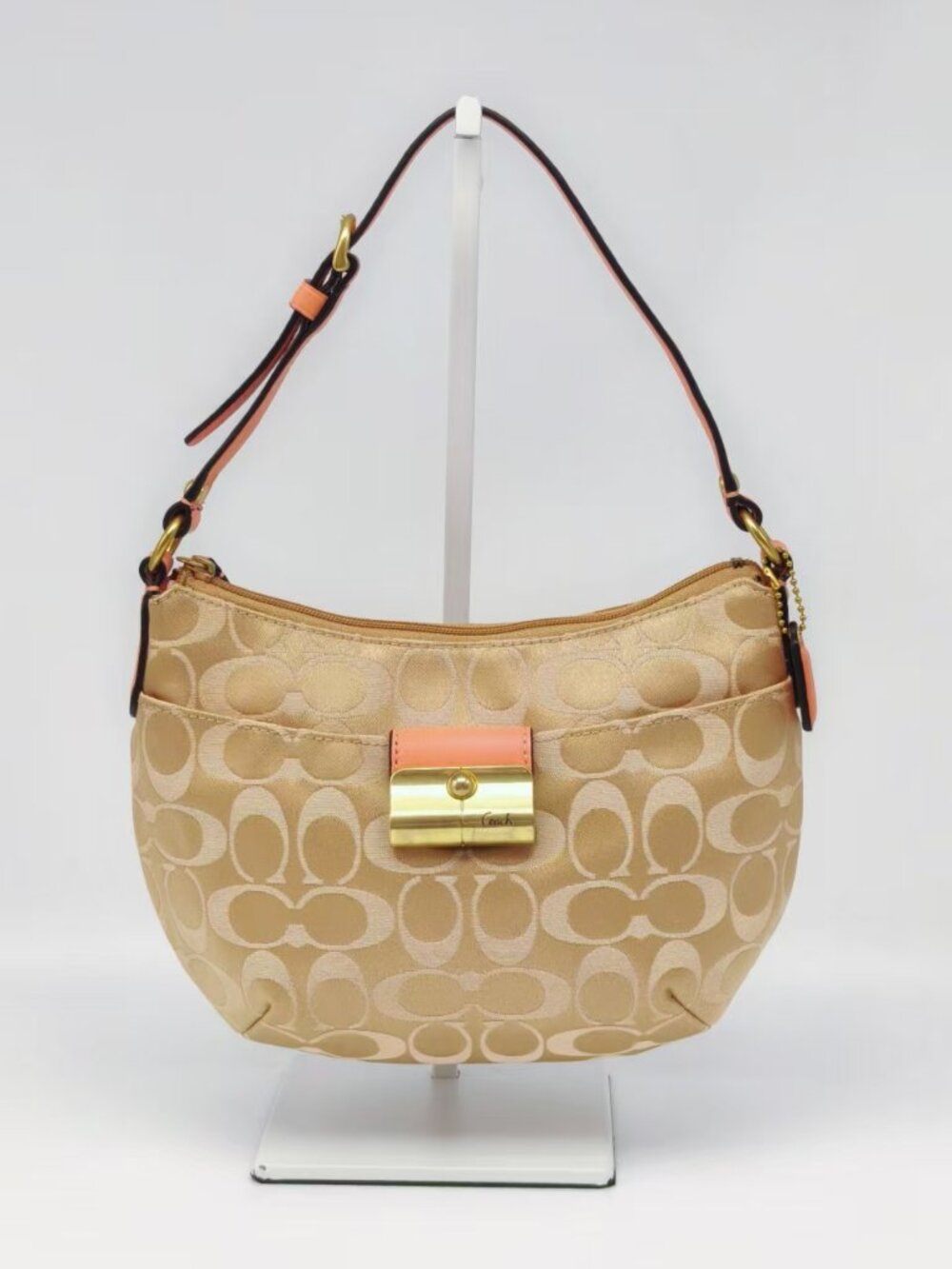 Coach Signature Canvas Hobo Shoulder Bag